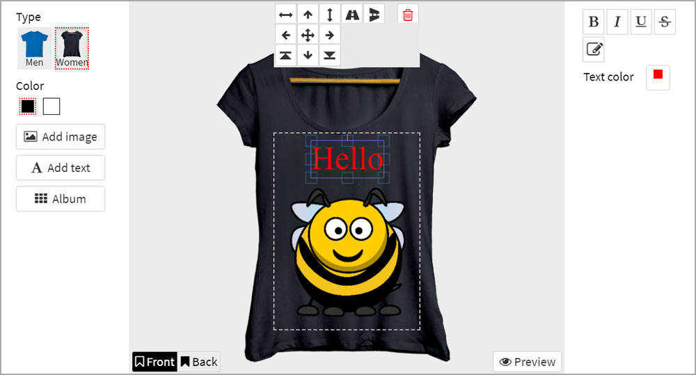 Responsive T-shirt Online Designer - 1